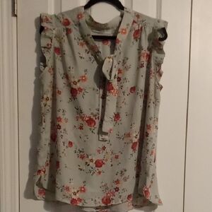 Sweet Rain Floral Ruffle Blouse